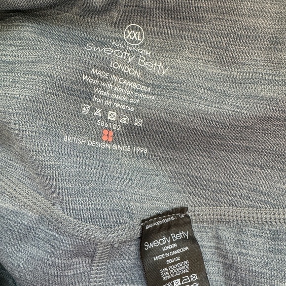 Sweaty Betty Full Length Gray Leggings Silver Sparkle Ankles  (XXL) - Picture 7 of 7